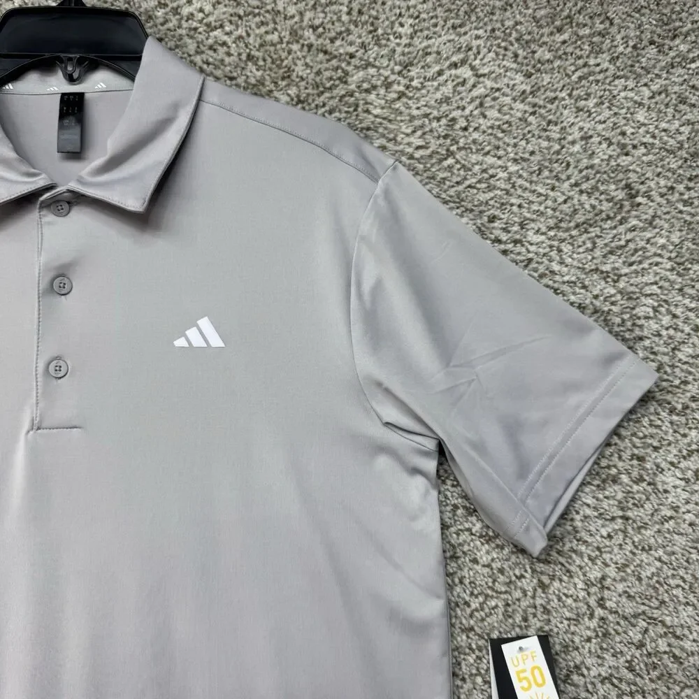 Adidas Polo Shirt Men Small Gray Ultimate Performance Stretch Golf New With Tags